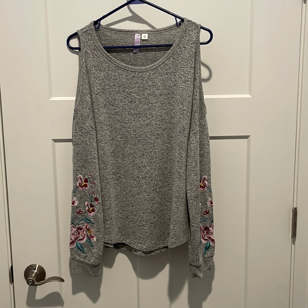 Cold shoulder sweater